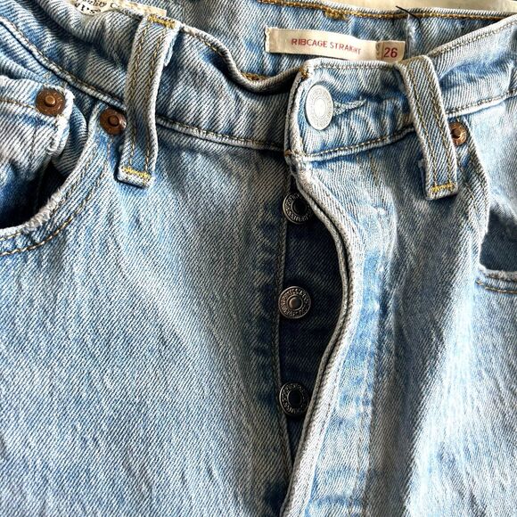 LEVI'S Ribcage Straight Ankle High Rise Denim Jeans Pants Womens 26 - Picture 8 of 10